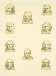 Diez cabezas en el friso alrededor del pórtico norte de St Mary Redcliffe