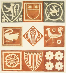 Azulejos en la sala de la sacristía y varias partes del suelo de la Catedral de Bristol
