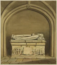 Tumba de Thomas Rowley y su esposa en la cripta de la Iglesia de St John