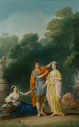 Un amante coronando a su amada, 1733