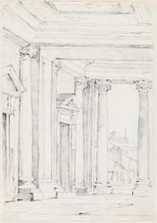 Pórtico del Palazzo Nuovo, en el Campidoglio