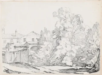 Árboles Cubriendo una Casa Construida sobre Ruinas Antiguas