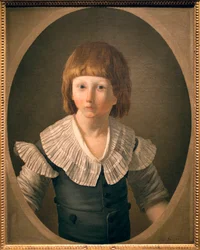 Retrato de Luis XVII (1785-1795), Luis Carlos de Normandía se convirtió en delfín a la muerte de su hermano en 1789, encarcelado con su familia en el Templo, pasó tres años allí y murió allí.
