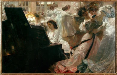 Un baile sólo para chicas (pintura sobre lienzo)