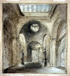La antesala de la galería de esculturas de Sir Francis Chantrey en 30 Belgrave Place diseñada por Sir John Soane (1753-1837)