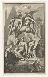 Hércules coronado por Victoria Voyage de C. le brun (título del objeto) Página de título para: Cornelis de Bruyn, Voyage au Levant, 1700