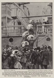 El regreso del Pavonia, desembarcando a los pasajeros en Liverpool