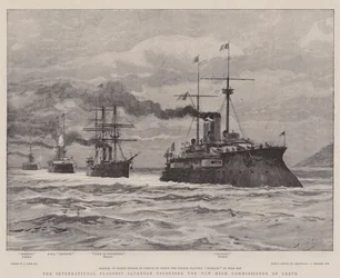 El Escuadrón Internacional de Buques Insignia escoltando al Nuevo Alto Comisionado de Creta