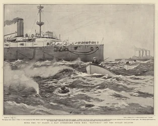 Con la X Flota, un hombre al agua del HMS Hannibal frente a las Islas Scilly