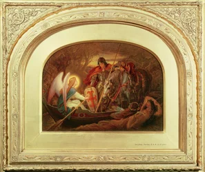 Cómo un ángel remó a Sir Galahad a través de Dern Mere