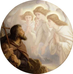 Guía, luz amable, en medio de la penumbra que me rodea, guíame... y con la mañana esas caras de ángel sonríen, que he amado desde hace mucho tiempo y perdido por un tiempo, 1894