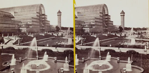 El Palacio de Cristal en Hyde Park, c.1900 (foto en b/n)