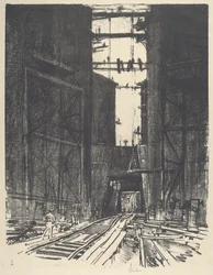 En el fondo de la esclusa de Gatun