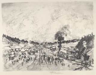Construyendo el campamento, 1917
