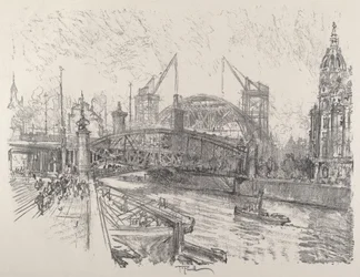 Construcción de la estación Freidrich-Strasse, 1921