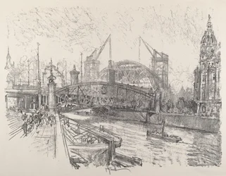 Construcción de la estación Friedrich-Strasse, 1921