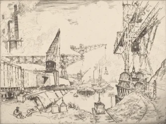 Grúas en Duisburg, 1910