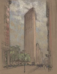 Dibujo del edificio Flatiron por Pennell, c.1904