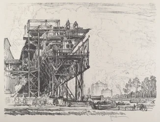 Fábrica de gas desde el canal, Berlín, 1921