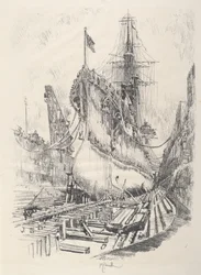En el dique seco, 1917