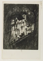 Noche lluviosa, tiendas de Charing Cross, 1903