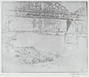 El puente de la ciudad, St. Louis [abajo], en o después de 1919