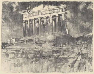 La fachada del Partenón, atardecer, 1913