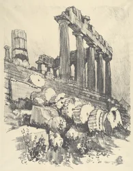 La columna caída, Atenas