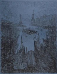 El puerto, Génova, 1913