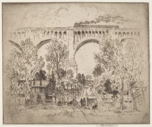 El viaducto, D., L. & W. en Nicholson, Pa.
