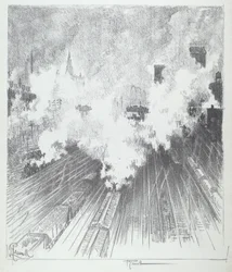 Patio de trenes, St. Louis, 1919