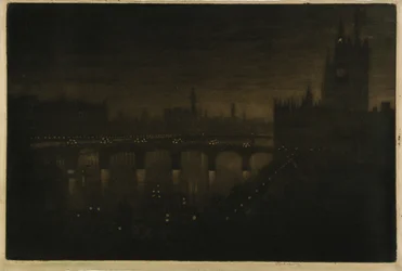 Westminster de noche - desde la ventana de mi estudio
