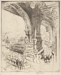 Dentro del ferry, Cortlandt Street, Nueva York
