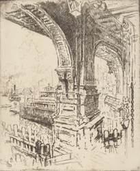 Dentro del Ferry, Calle Cortlandt, Nueva York