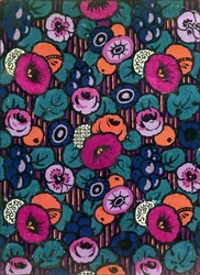 Diseño para un textil impreso de Joseph Percy Bilbie (1879-1949), c.1920 (color de la carrocería)