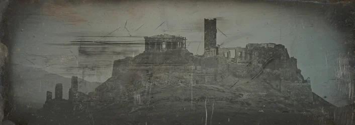 Enfoque occidental a la Acrópolis, Atenas, 1842