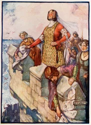 Agnes Negra defendiendo el castillo de Dunbar