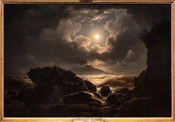Temporal en el golfo de Nápoles a la luz de la luna