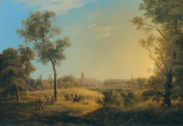 Escena de las Guerras Napoleónicas: Vista de Kaiserebersdorf