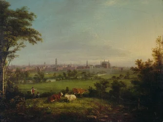 Leeds desde los prados, c.1825