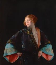 The Blue Mandarin Coat (El kimono azul) 1922 (Óleo sobre lienzo)