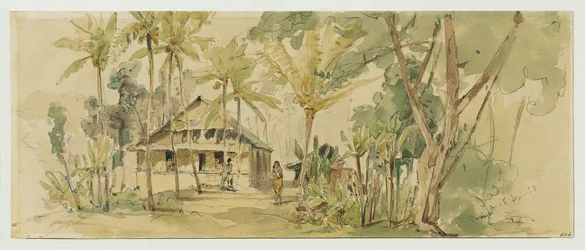 Casa del jefe Roankiddi en la isla Puinipet (Ponape), Islas Carolinas