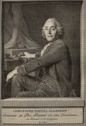 Retrato de Christophe-Gabriel Allegrain (1710-1795) escultor francés - grabado después de la pintura de Joseph-Siffrein Duplessis