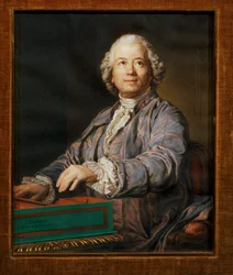 El compositor Christoph Willibald Gluck en la espineta (gouache sobre pergamino)