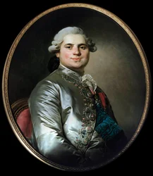 Retrato del Conde de Provenza (1755-1824), quien se convirtió en Luis XVIII. Pintura de Joseph Siffred Duplessis (1725-1802)