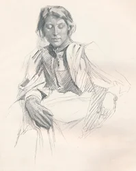 Estudio en lápiz de plomo, c1897