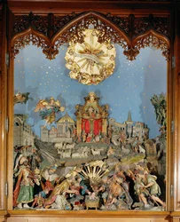 Pesebre, utilizado en la iglesia del monasterio durante los servicios de Navidad ...