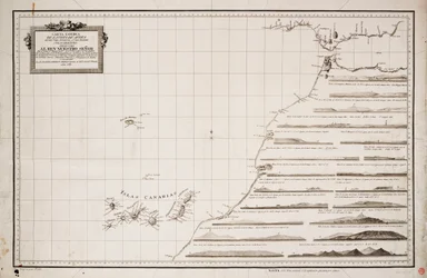 Mapa de la costa occidental de África y las islas Canarias