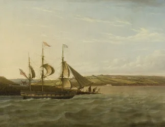 Un barco pasando por Portishead, c.1832
