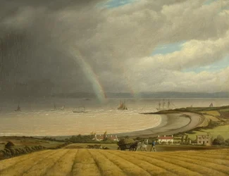 Una vista desde Portishead hacia Gales, c.1832
